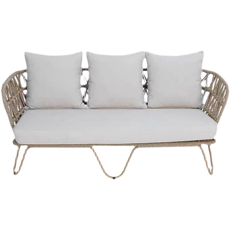 Outdoor rattan sofa hotel bed and breakfast terrace villa garden rattan chair simple rattan sofa waterproof and sun protection