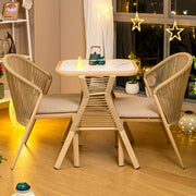 Balcony tea table and chair combination simple leisure outdoor courtyard open-air household coffee table indoor creative small rattan chair