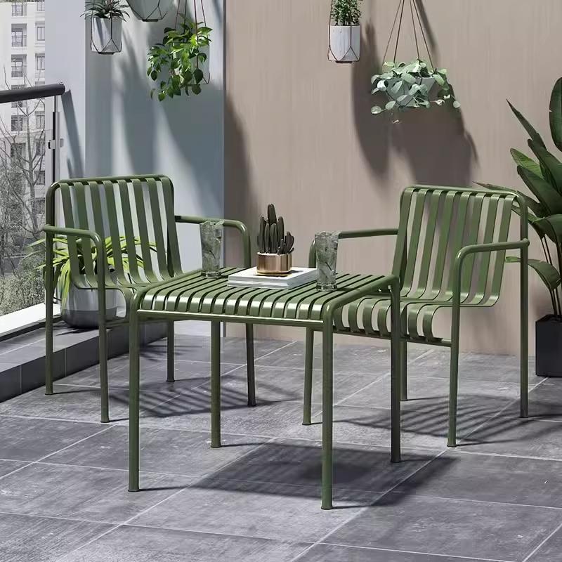 Outdoor tables and chairs, seating area, leisure chairs, cafe, bar, wrought iron open-air tables, simple