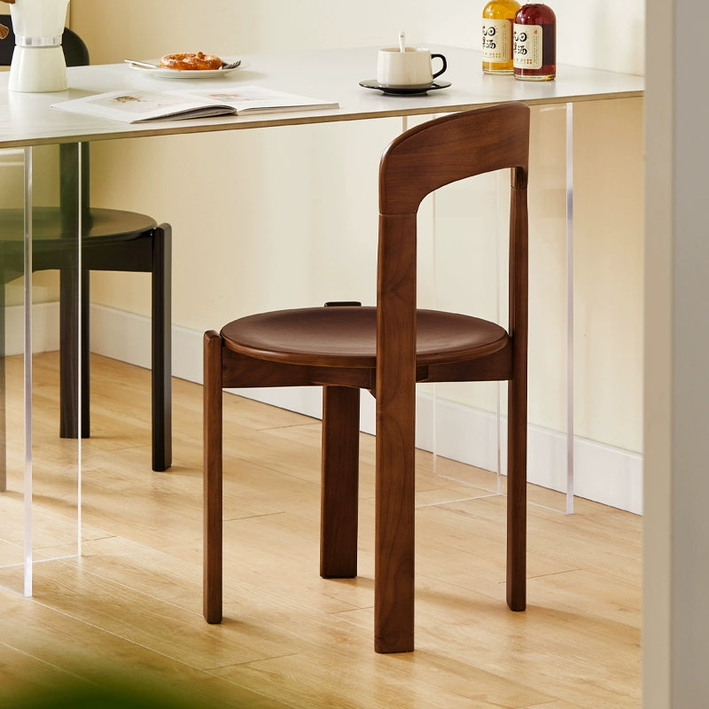 Designer color chair restaurant round stool simple dining table and chair small apartment backrest solid wood dining chair
