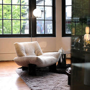 Single sofa minimalist designer creative personality medieval fabric sofa chair living room leather fabric chair