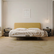 Retro master bedroom fabric bed light luxury small apartment soft bag fabric bed custom