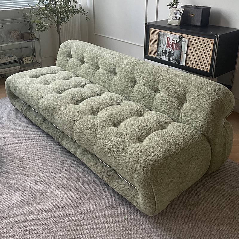 Cream style modern single living room special-shaped three-person fabric sofa