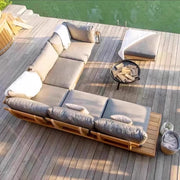 Villa open-air outdoor sofa combination outdoor courtyard garden solid wood furniture custom