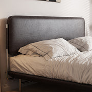 Small flat edge double bed modern simple black retro bed