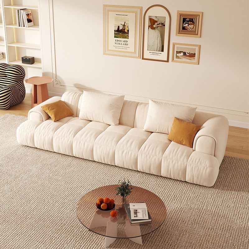 Puff leather sofa minimalist small apartment living room retro piano keys straight row casual high-end sofa