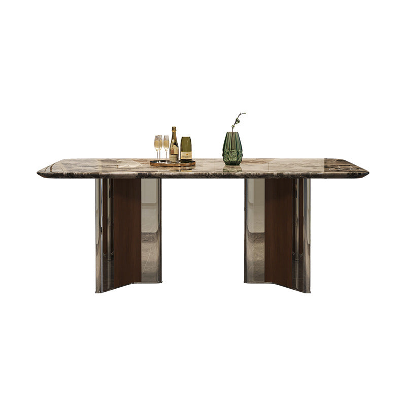 Minimal marble dining table and chair combination premium dining table household small apartment rectangular dining table custom