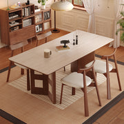 Solid wood dining table rock slab new household small apartment retro family custom
