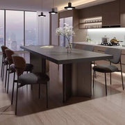 Minimalist rock slab dining table and chair combination household retro high-end rectangular dining table custom