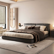 Fabric bed Modern simple master bedroom bed custom