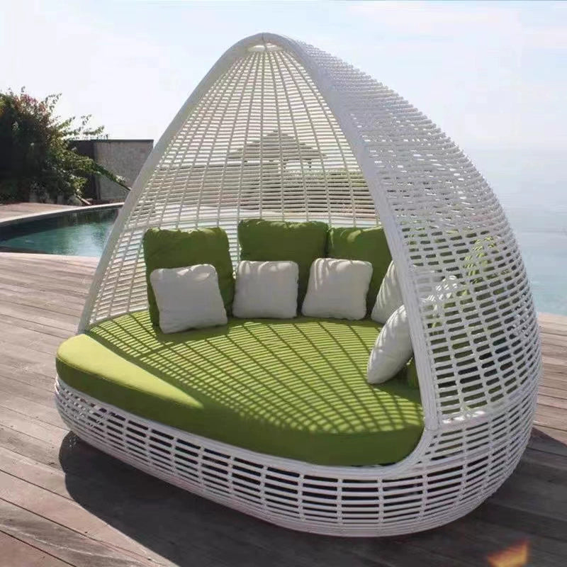 Outdoor rattan sofa bed outdoor waterproof rattan chair creative bird's nest outdoor terrace large rattan furniture