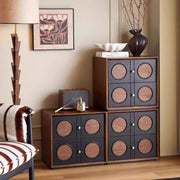 Ash wood retro chest of drawers bedroom living room wall combination locker