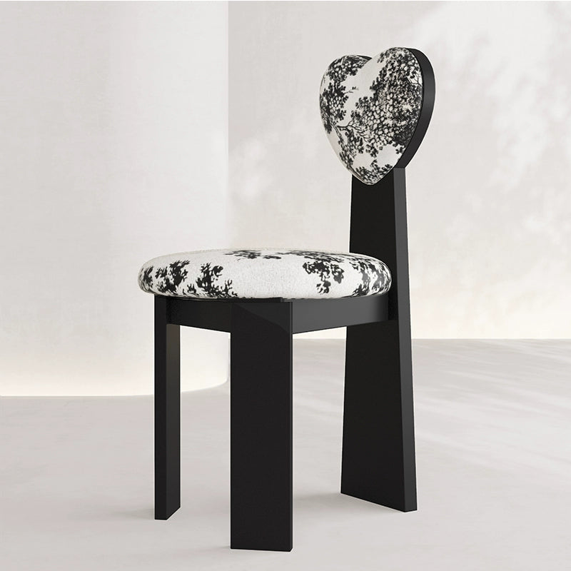 Retro solid wood dining chair restaurant hotel home back chair cotton and linen fabric dining table chair stool