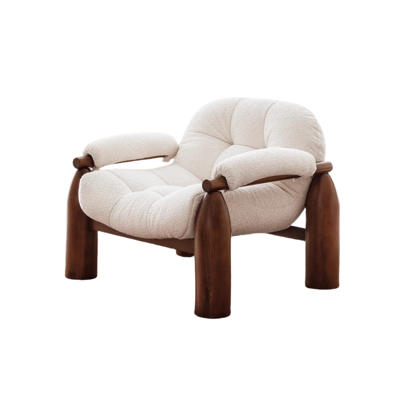 Solid wood single chair retro designer living room sofa chair fabric single sofa