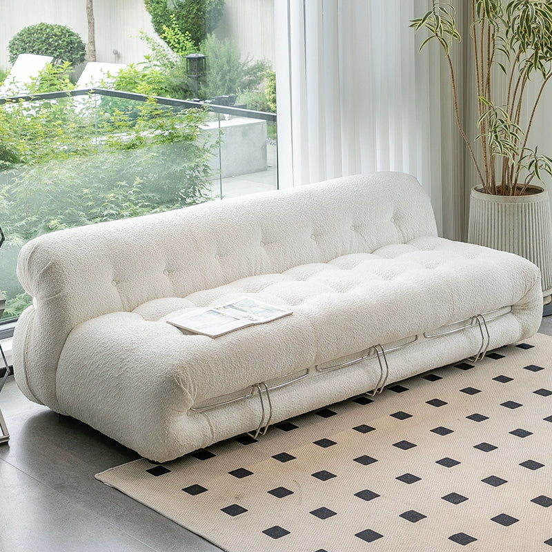 Cream style modern single living room special-shaped three-person fabric sofa