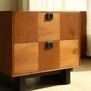 Medieval solid wood bedside table retro solid wood side cabinet bedroom decoration