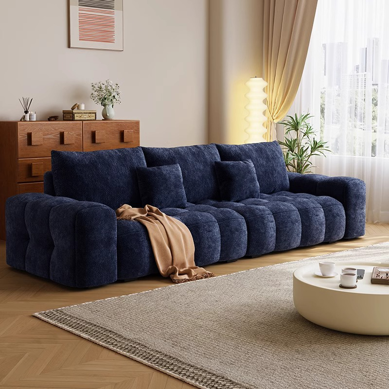 Retro marshmallow fabric sofa cloud small apartment living room sofa