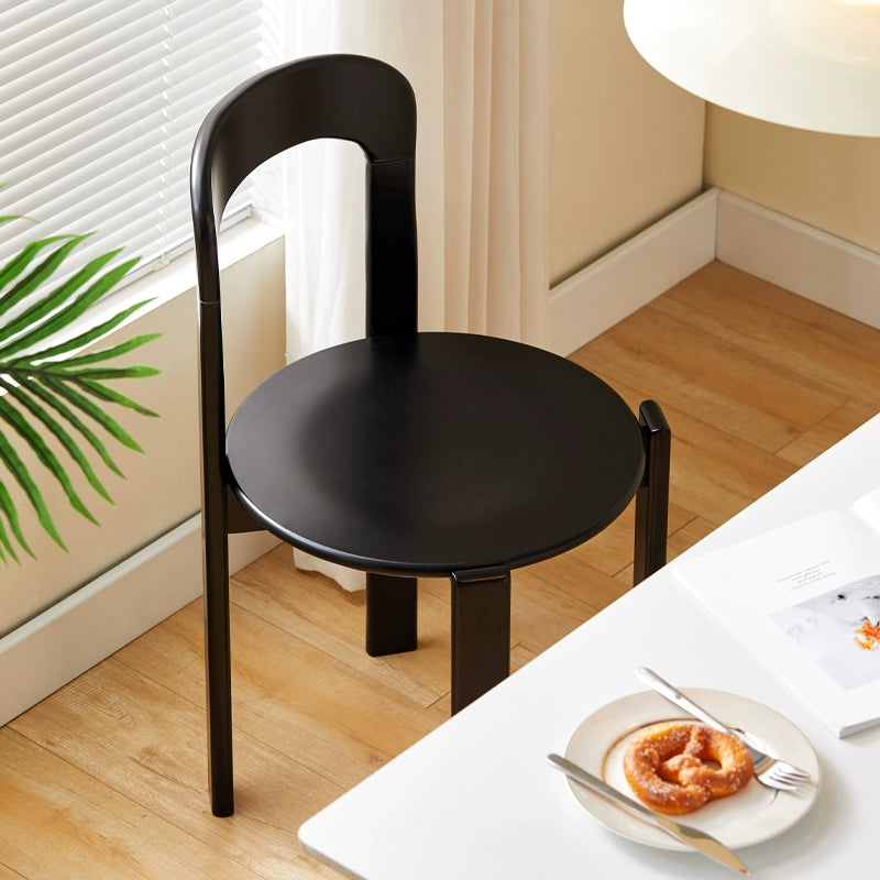 Designer color chair restaurant round stool simple dining table and chair small apartment backrest solid wood dining chair