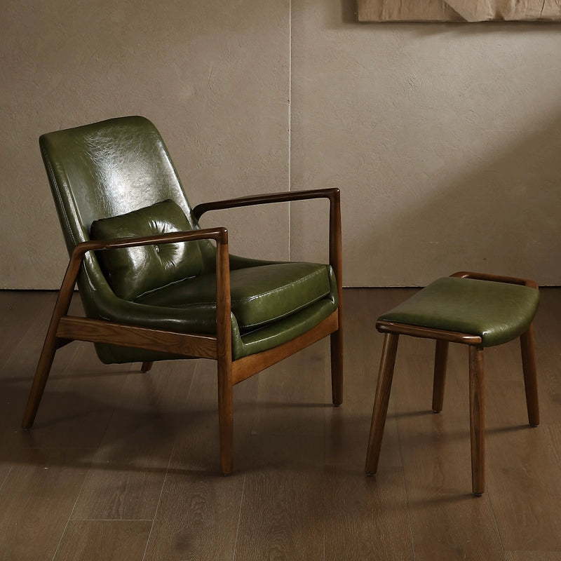 Single sofa chair minimalist solid wood leisure chair retro backrest chair