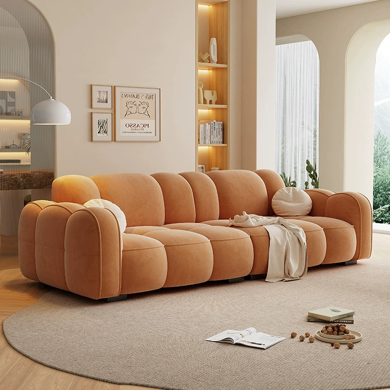 Retro cream style sofa living room small apartment modern simple cloud color matching puff marshmallow sofa