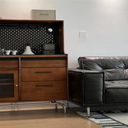 Solid wood dining side cabinet rock slab coffee tea cabinet modern simple storage storage wine cabinet custom