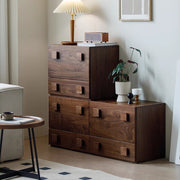 Solid wood combination TV cabinet modern retro module side cabinet bedside cabinet living room card door cabinet chest cabinet