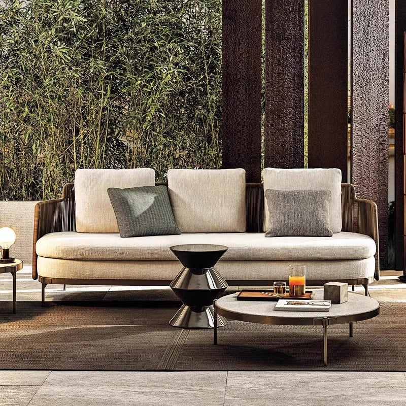 Outdoor sofa living room lazy combination rattan chair open-air outdoor courtyard balcony small table and chairs casual coffee table