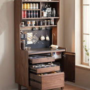 Retro solid wood dining side cabinet large capacity kitchen cabinet modern simple wine cabinet locker customization