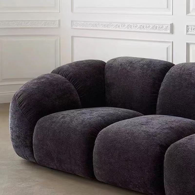Light luxury small apartment fabric sofa Modern simple straight row chenille petal creative sofa