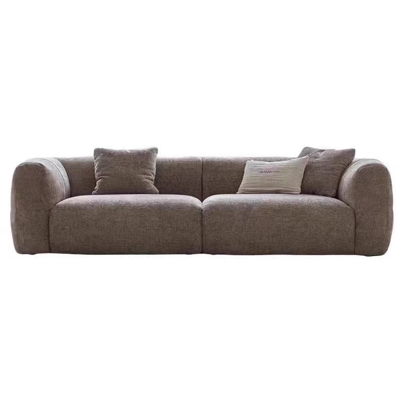 Retro cream wind big white sofa living room simple small apartment chenille fabric straight row designer sofa