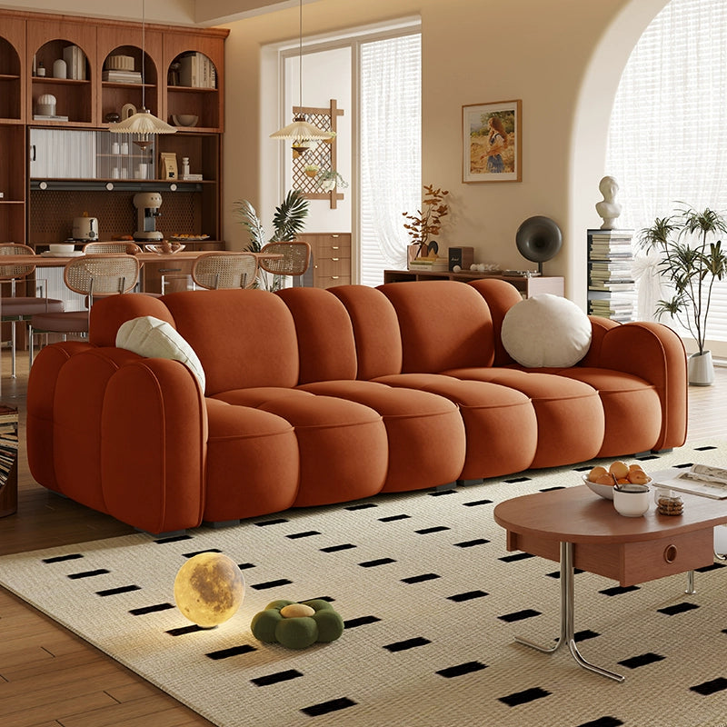 Retro cream style sofa living room small apartment modern simple cloud color matching puff marshmallow sofa