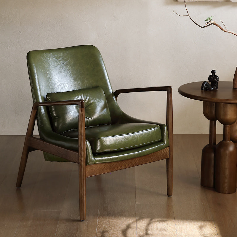 Single sofa chair minimalist solid wood leisure chair retro backrest chair