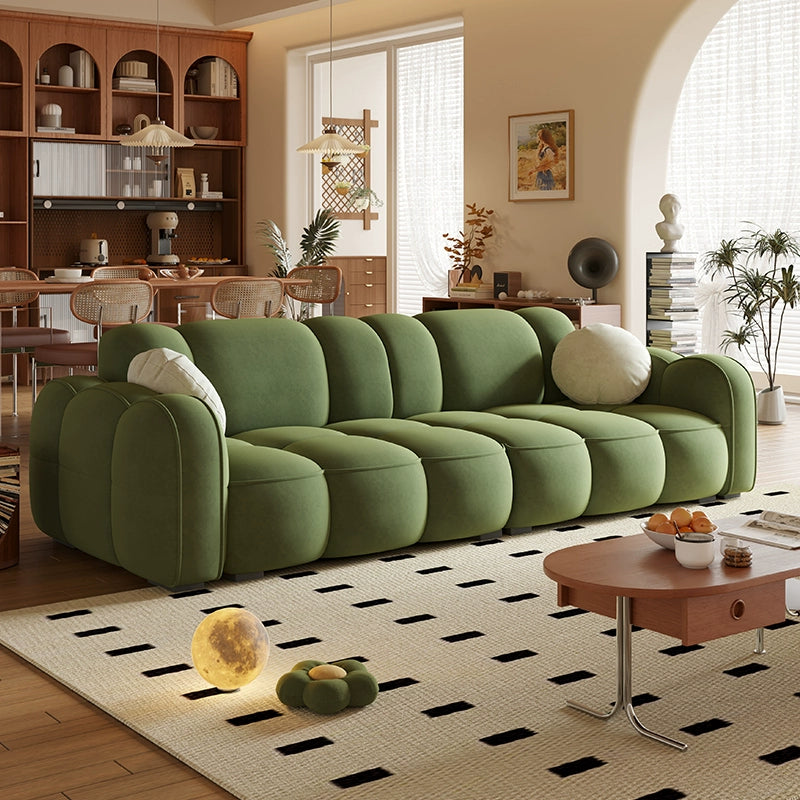 Retro cream style sofa living room small apartment modern simple cloud color matching puff marshmallow sofa