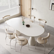 Slate dining table Modern simple household oval high-end dining table custom