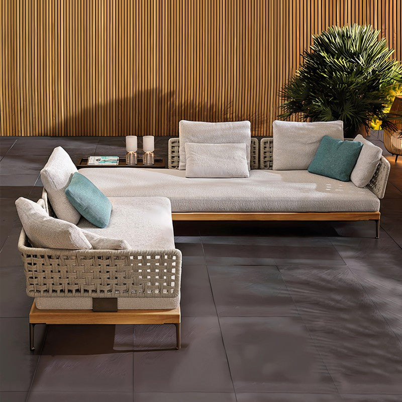 Outdoor sofa courtyard waterproof sunscreen furniture garden leisure villa hotel open-air outdoor sun room rattan chair