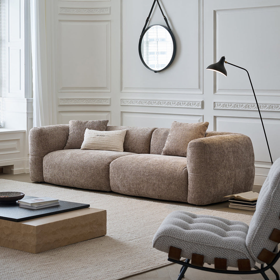 Retro big white sofa small apartment living room new sofa