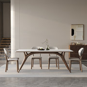 Solid wood dining table and chairs modern simple rectangular household dining table and chair combination custom