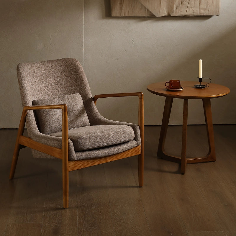 Single sofa chair minimalist solid wood leisure chair retro backrest chair