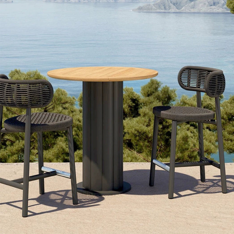 Outdoor tables and chairs gazebo rattan furniture waterproof model room designer hotel villa balcony leisure round table and chairs