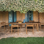 Outdoor tables and chairs courtyard waterproof and sunscreen casual solid wood dining table and chairs furniture outdoor rattan chair combination custom