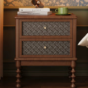 Retro bedside table Solid wood small storage cabinet Black medieval storage small cabinet Household bedroom bedside cabinet