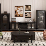 Retro solid wood TV cabinet, living room home new storage locker, TV cabinet custom