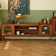 Solid wood TV cabinet retro living room locker TV cabinet custom