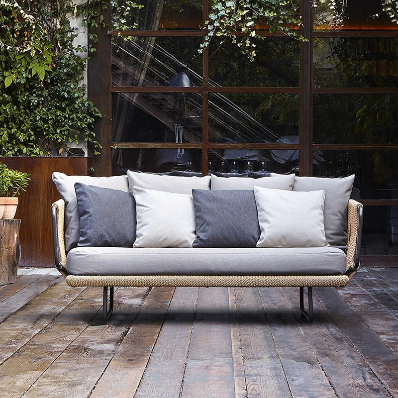 Garden outdoor sofa waterproof sunscreen rattan chair single living room leisure outdoor balcony furniture