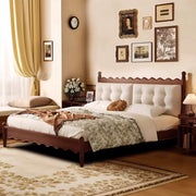 Modern simple solid wood bed retro master bedroom double bed custom