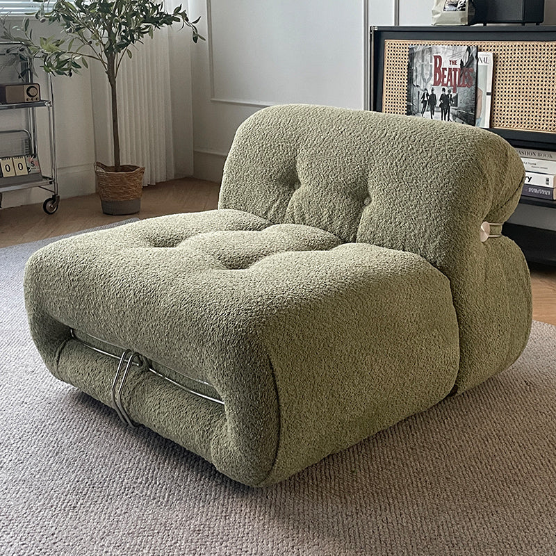 Cream style modern single living room special-shaped three-person fabric sofa