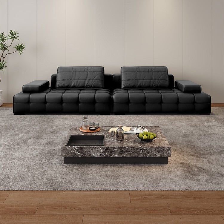 Minimalist Leather Art Sofa Lawrence Cat Scratch Software Modern Home Living Room Straight Lazy Sofa