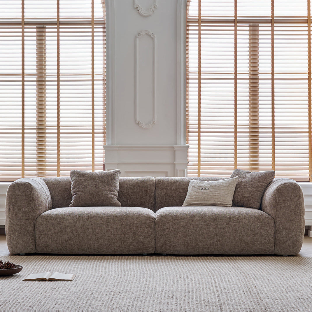 Retro big white sofa small apartment living room new sofa