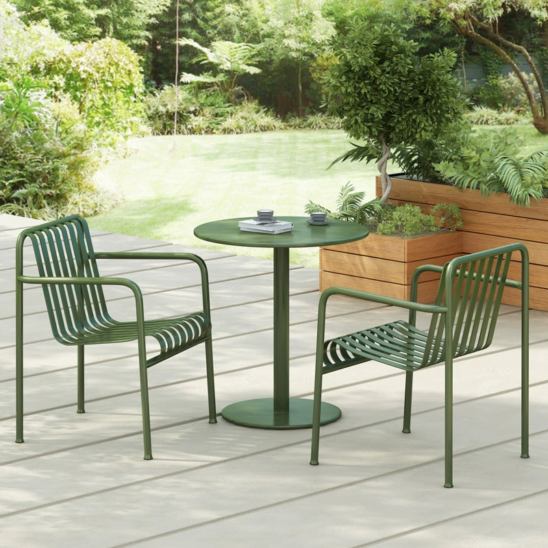 Outdoor tables and chairs, seating area, leisure chairs, cafe, bar, wrought iron open-air tables, simple