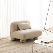 Cream style living room three-person fabric sofa straight row cute creative designer home new